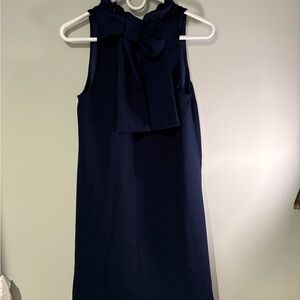 Pomander Place Navy Mini Dress with Bow Accent